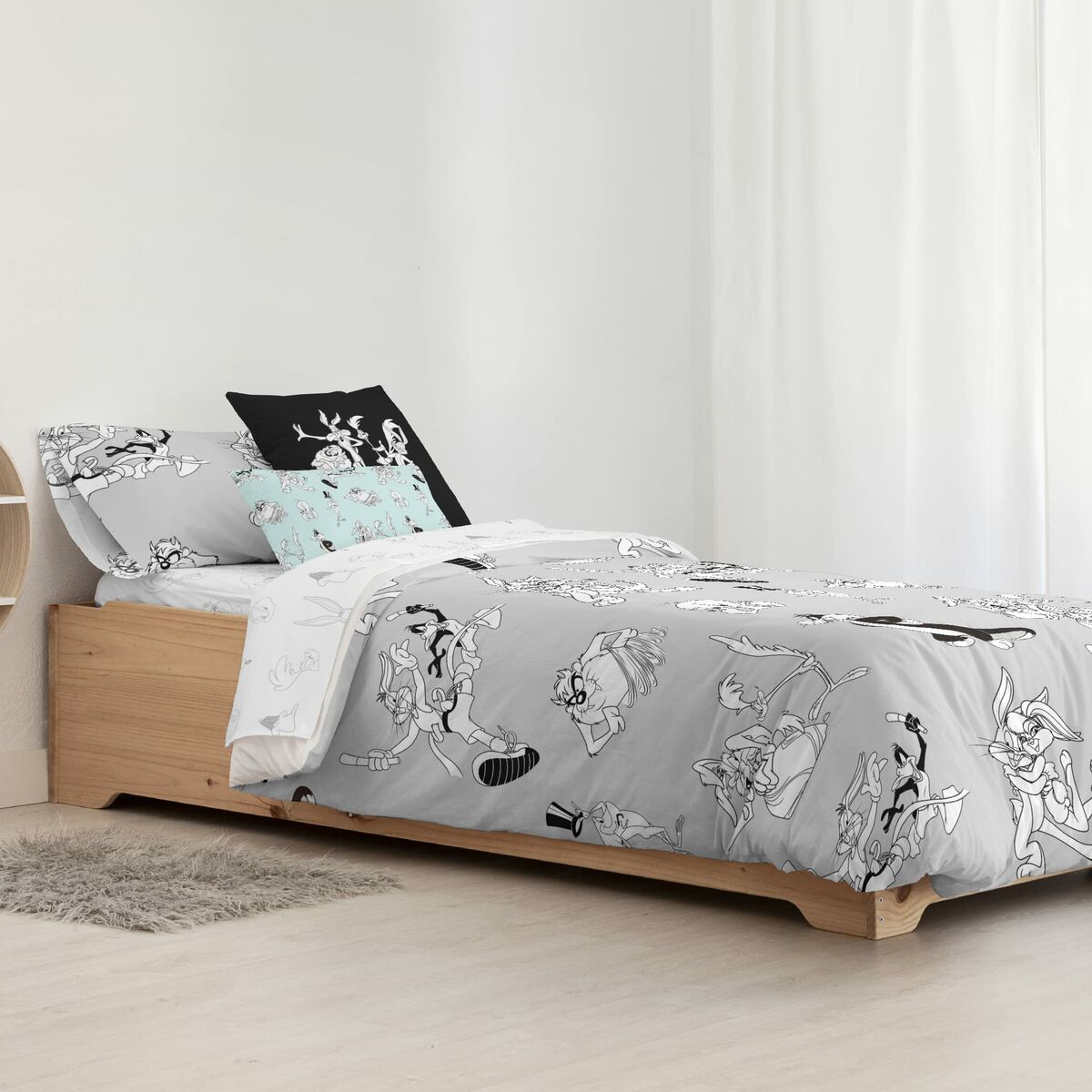 Nordic cover Looney Tunes Looney BN White black 175 Threads 260 x 240 cm-2