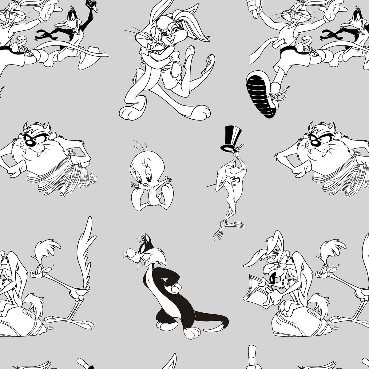 Nordic cover Looney Tunes Looney BN White black 175 Threads 260 x 240 cm-1