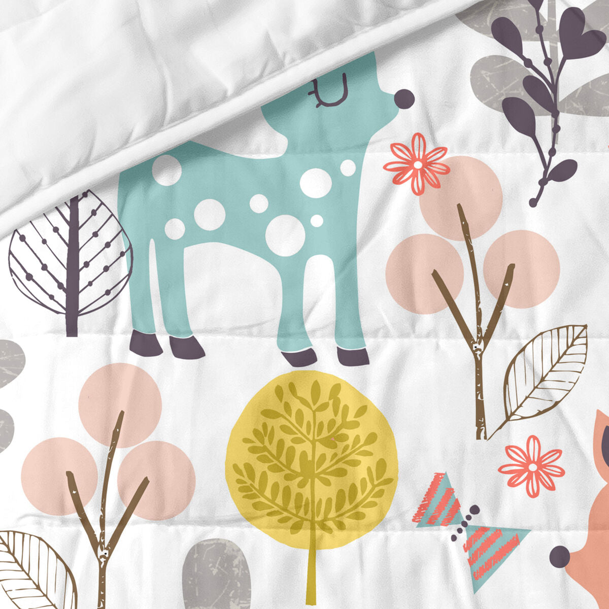 Bedspread (quilt) HappyFriday Moshi Moshi Multicolour 100 x 130 cm Deer Forest-1