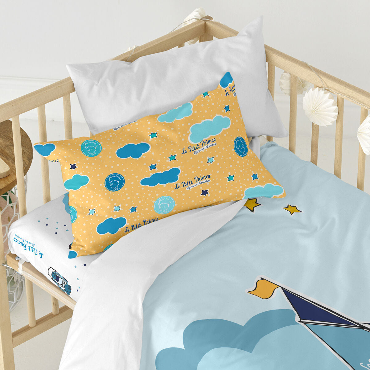 Duvet cover set HappyFriday Le Petit Prince Navigateur Multicolour Baby Crib 2 Pieces-3