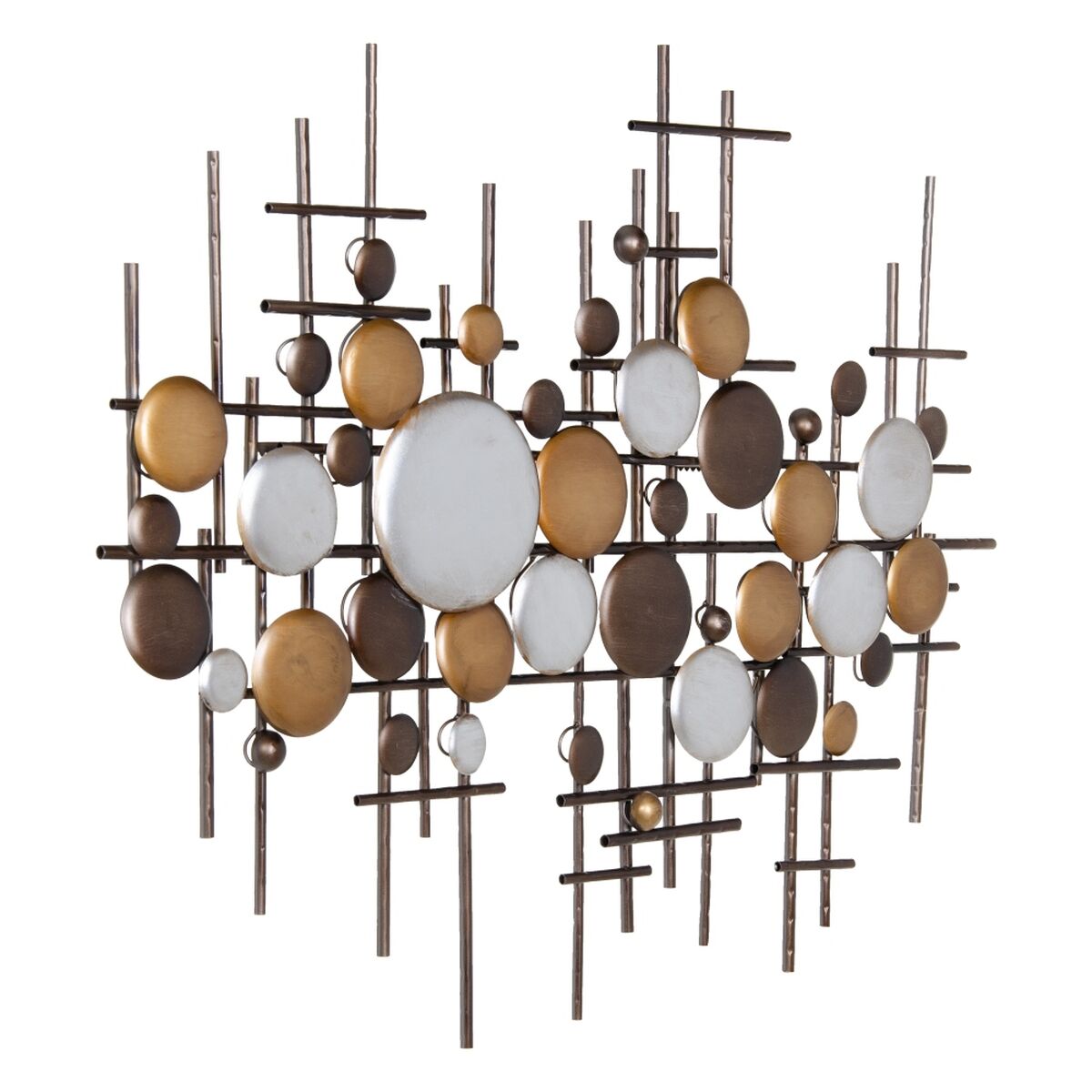 Wall Decoration 91,5 x 4,5 x 72 cm Golden Metal Silver-6