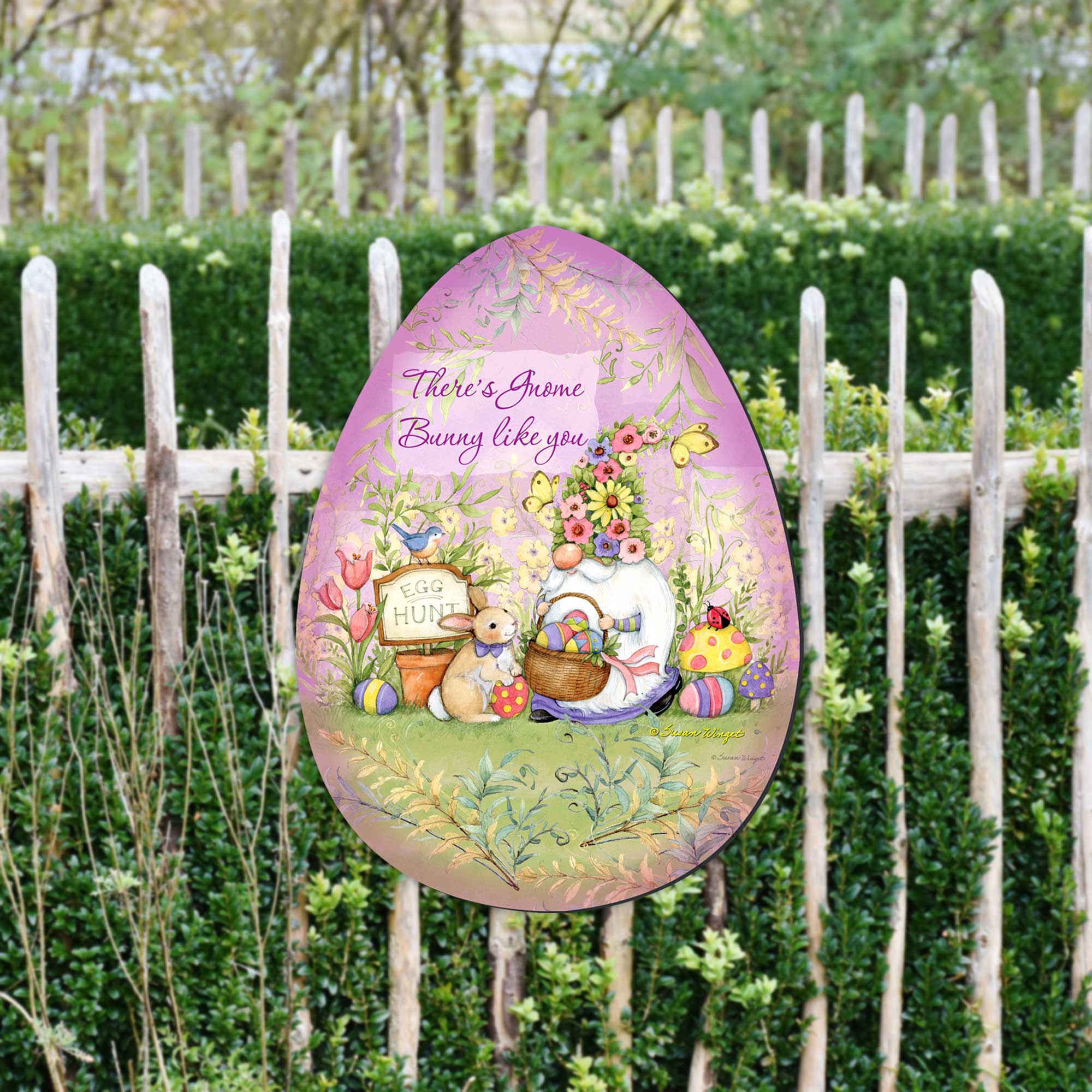 Bunny Garden Gnome Door Decor by Susan Winget | Easter Spring Decor - 8471121H-SW-2