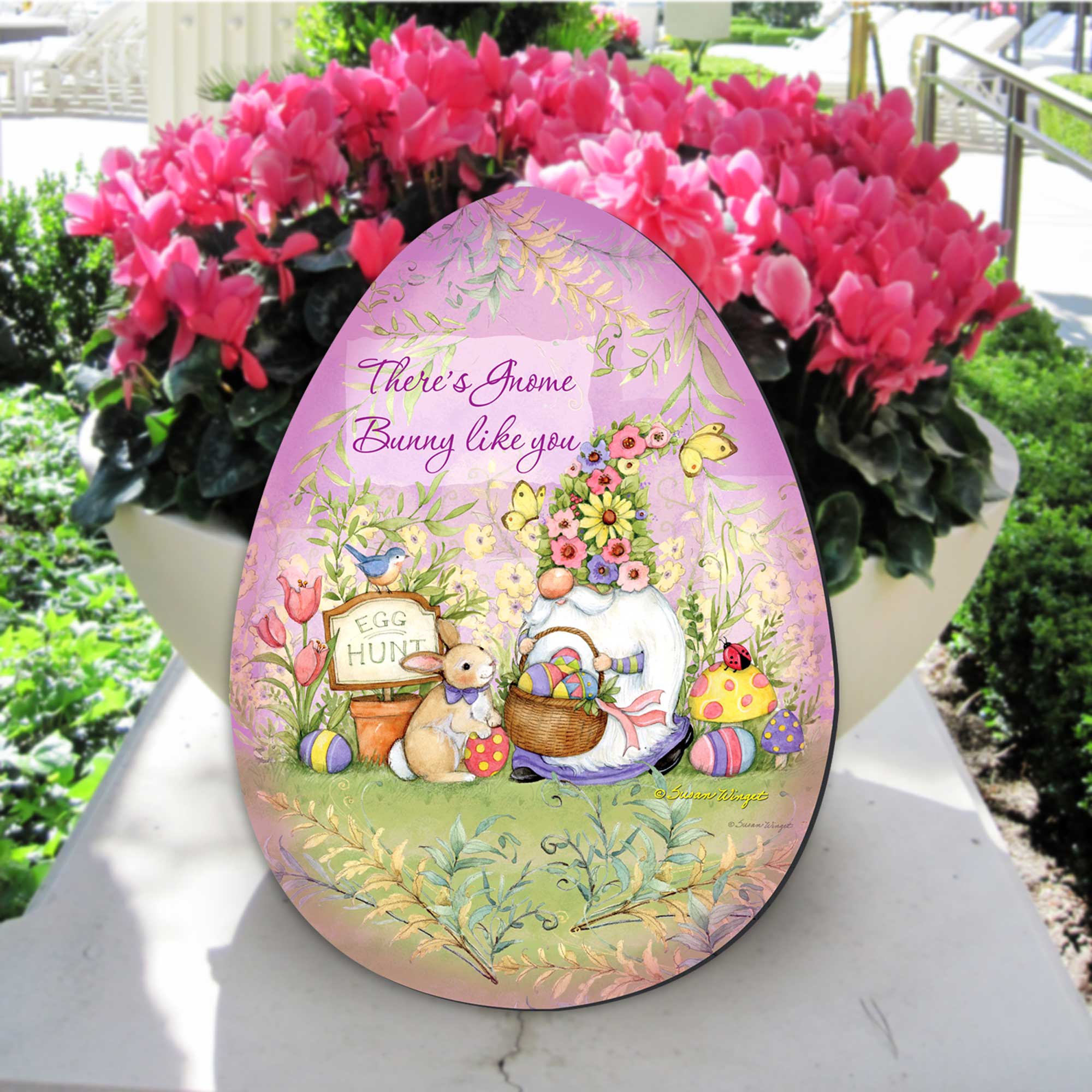 Bunny Garden Gnome Door Decor by Susan Winget | Easter Spring Decor - 8471121H-SW-3