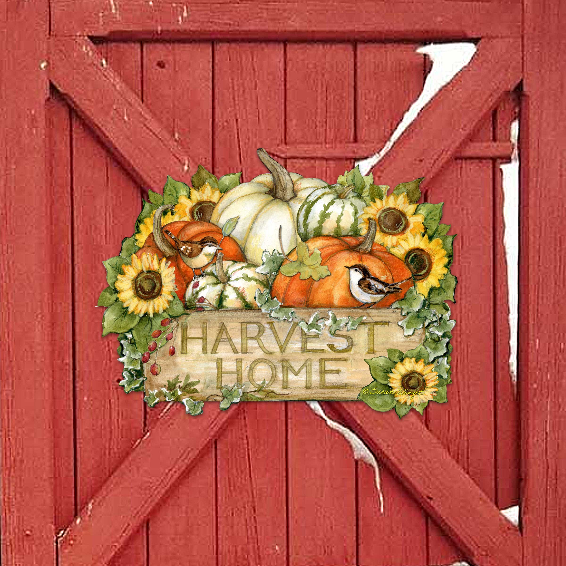 Harvest Welcome sign | Fall Decoration | Cornucopia Door Décor | Welcome fall| Handmade Gift | Autumn Porch decor - 8471210H-SW-2