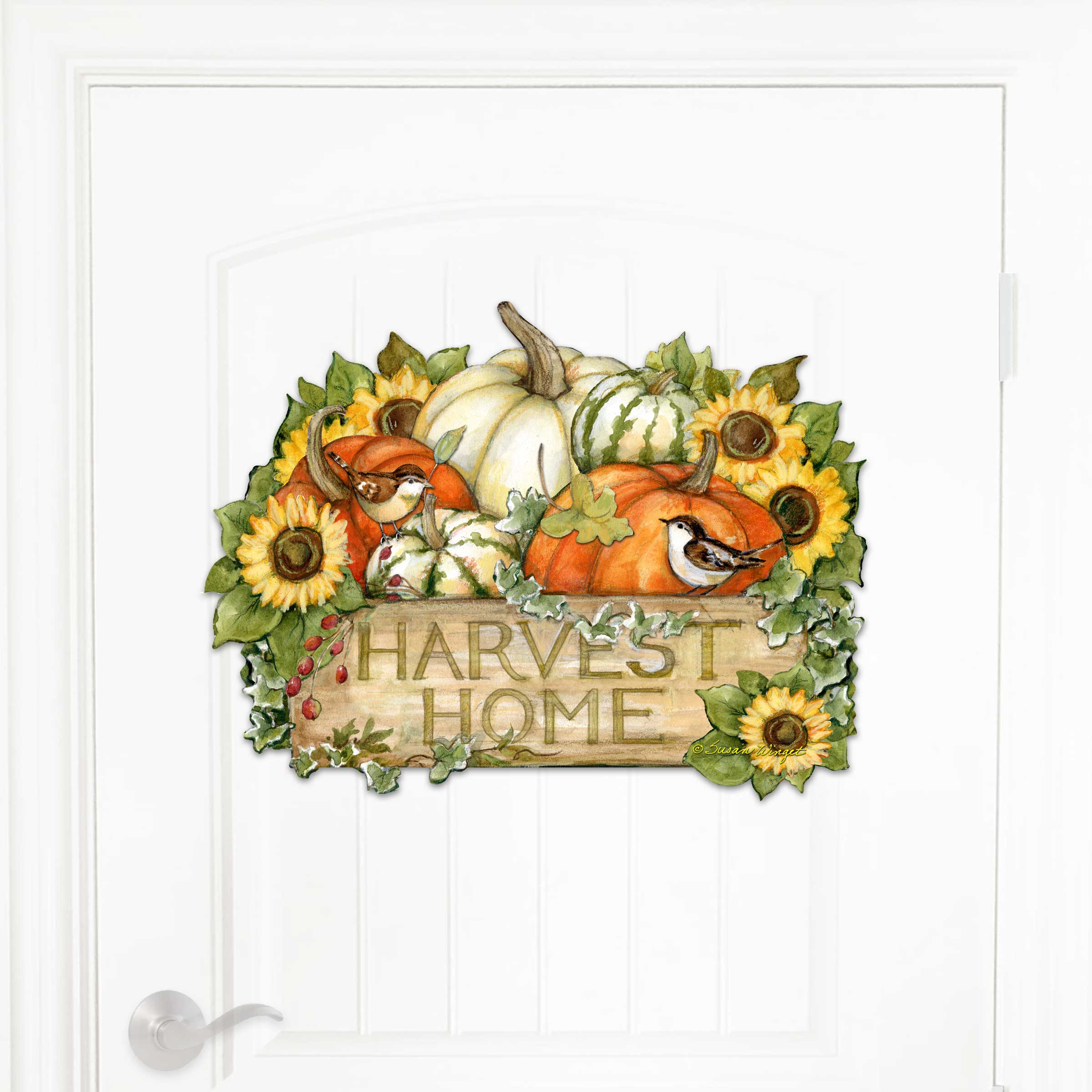 Harvest Welcome sign | Fall Decoration | Cornucopia Door Décor | Welcome fall| Handmade Gift | Autumn Porch decor - 8471210H-SW-1