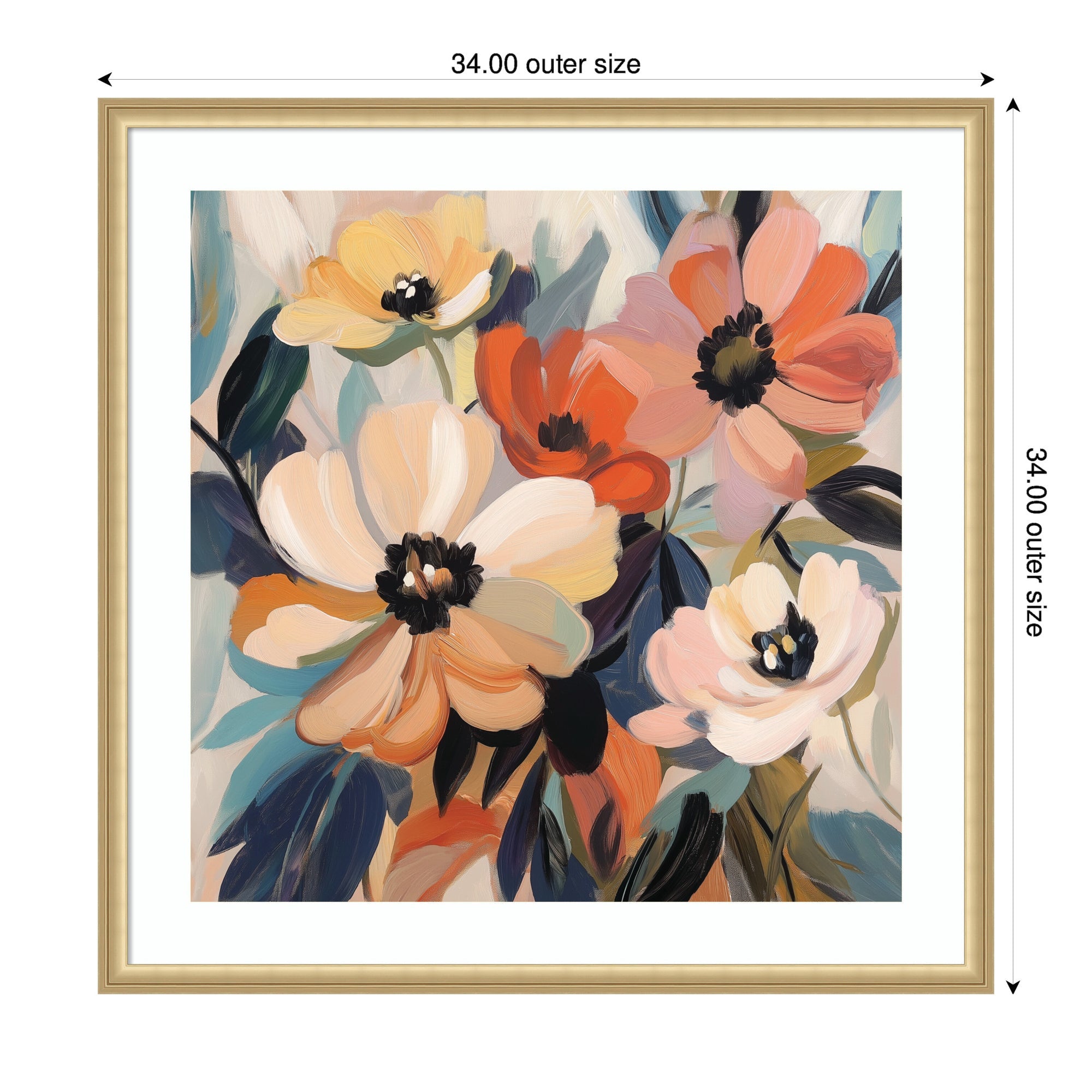 Framed Art Garden Bloom Abstract Bouquet III by The Creative Bunch Studio