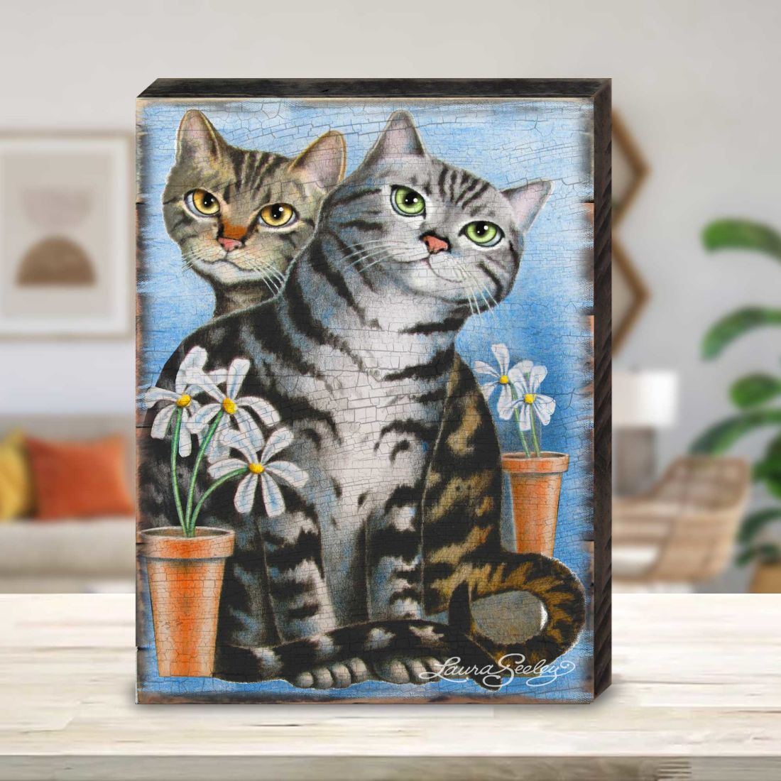 Kitty Cats Treat Wooden Wall Art by Laura Seeley | Pets Dog and Cats Décor - 8512115B-0