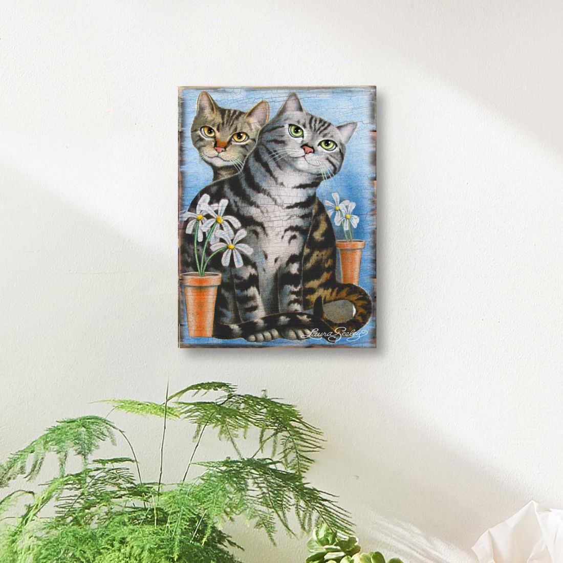 Kitty Cats Treat Wooden Wall Art by Laura Seeley | Pets Dog and Cats Décor - 8512115B-3