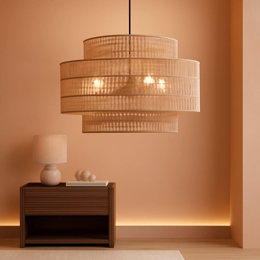 24 Inch Bohemian Handwoven Rattan Chandelier 6 Light-0