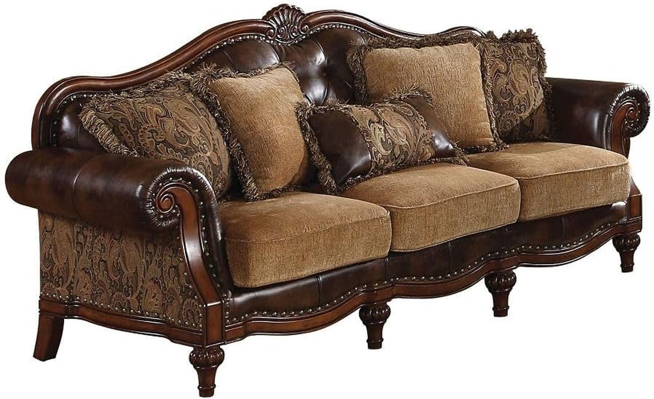 4 Piece Living Room Set With Sofa Loveseat Chair And Coffee Table Brown Chenille