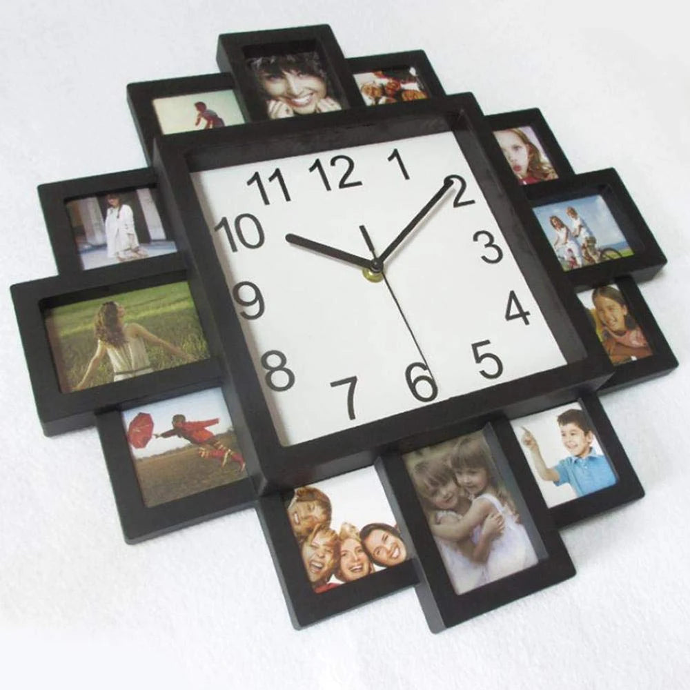 New Large Wall Clock Photo Frame Modern Design 3d Clocks