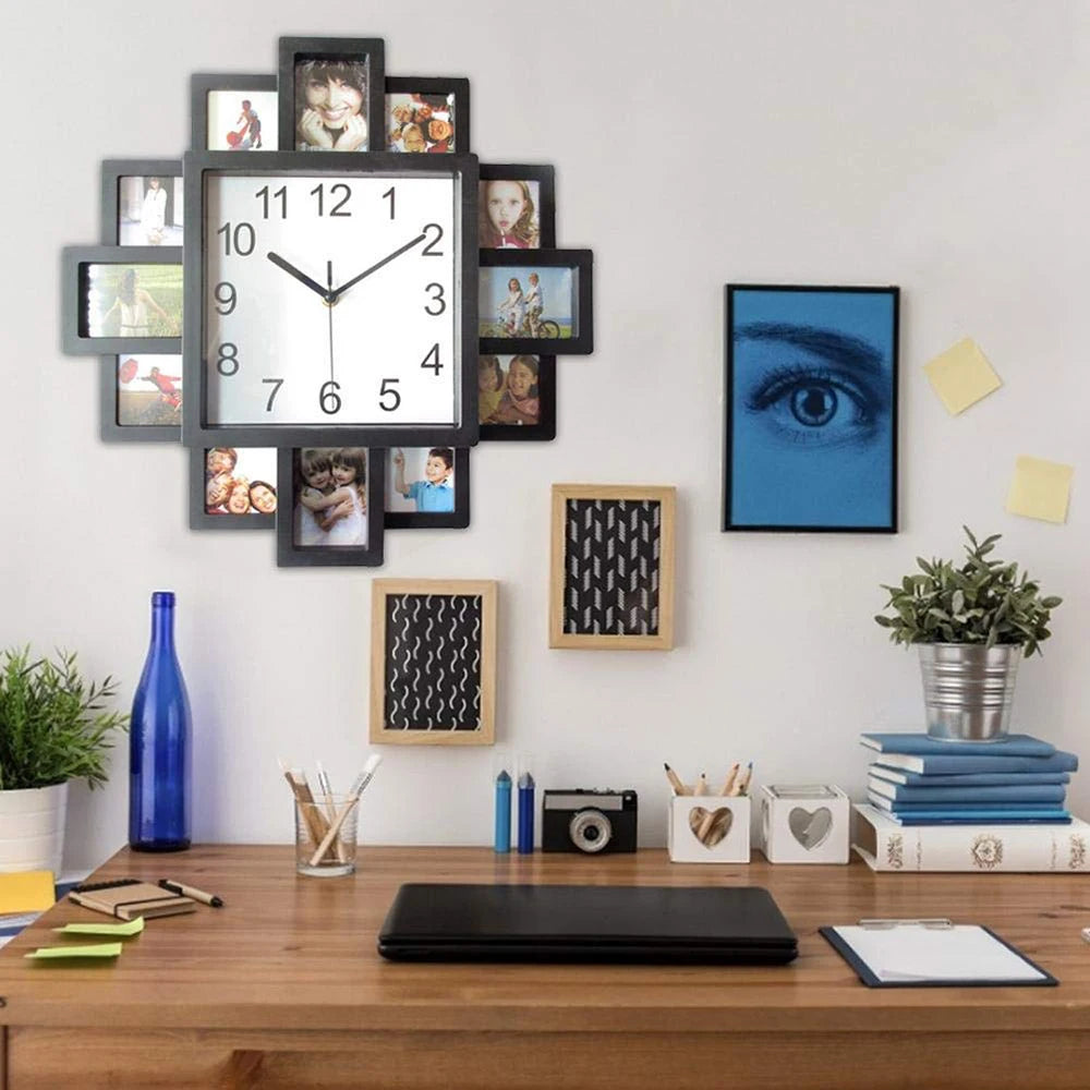 New Large Wall Clock Photo Frame Modern Design 3d Clocks