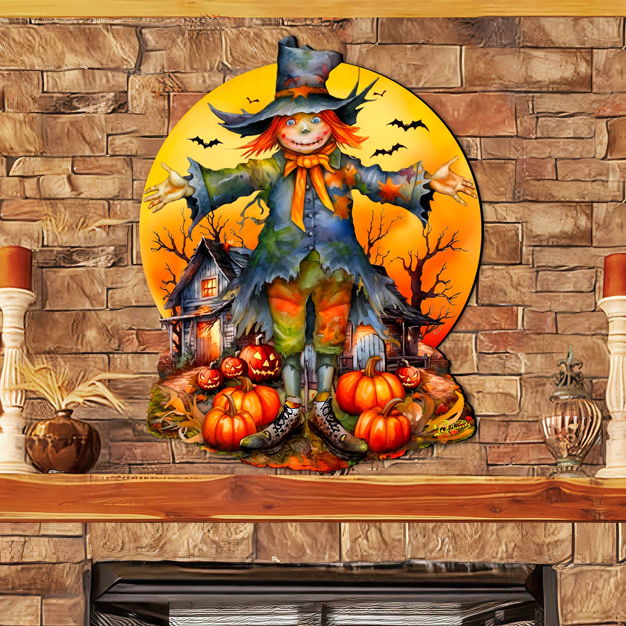 Halloween Scarecrow Holiday Door Décor by G. DeBrekht | Halloween Décor - 8652798H-4