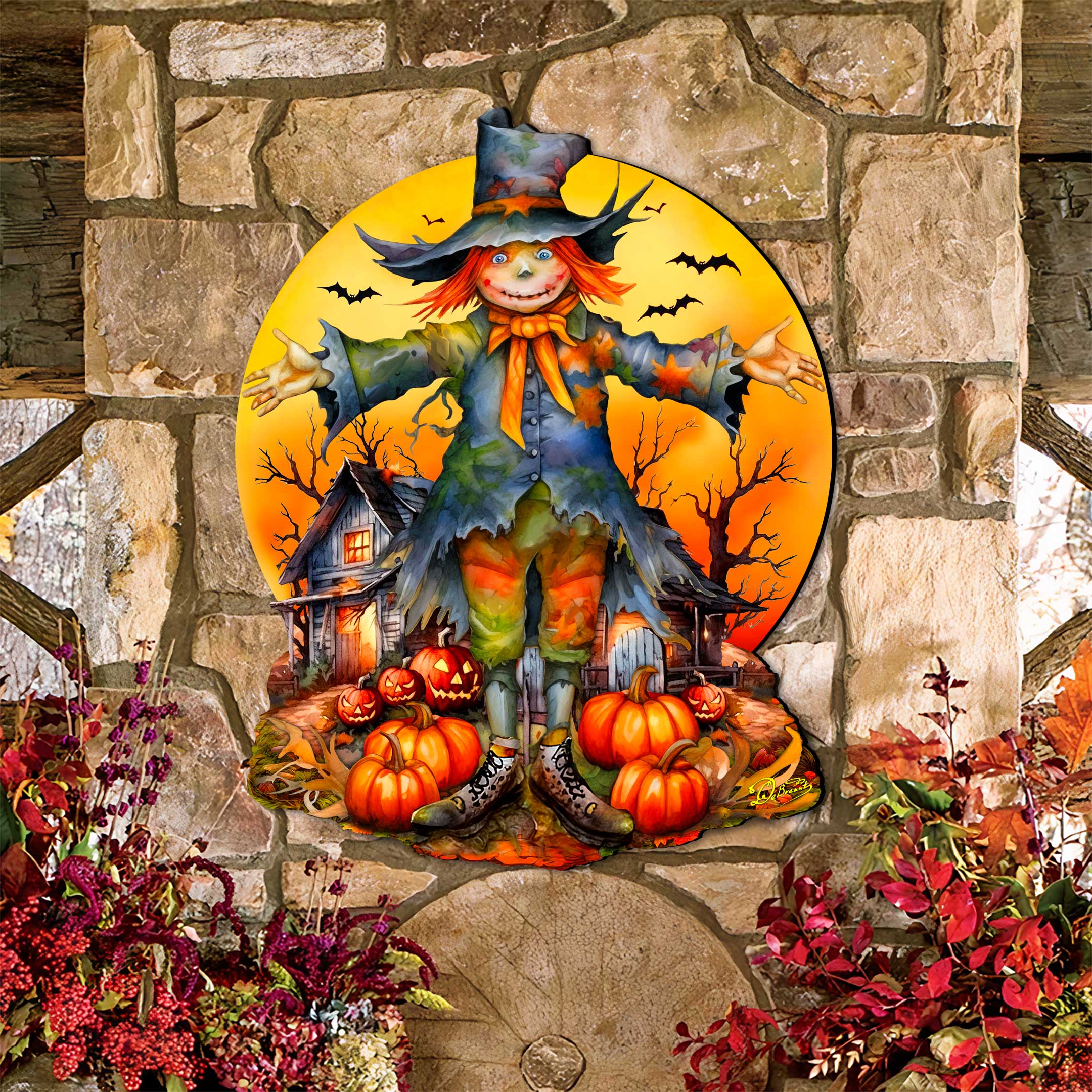 Halloween Scarecrow Holiday Door Décor by G. DeBrekht | Halloween Décor - 8652798H-3