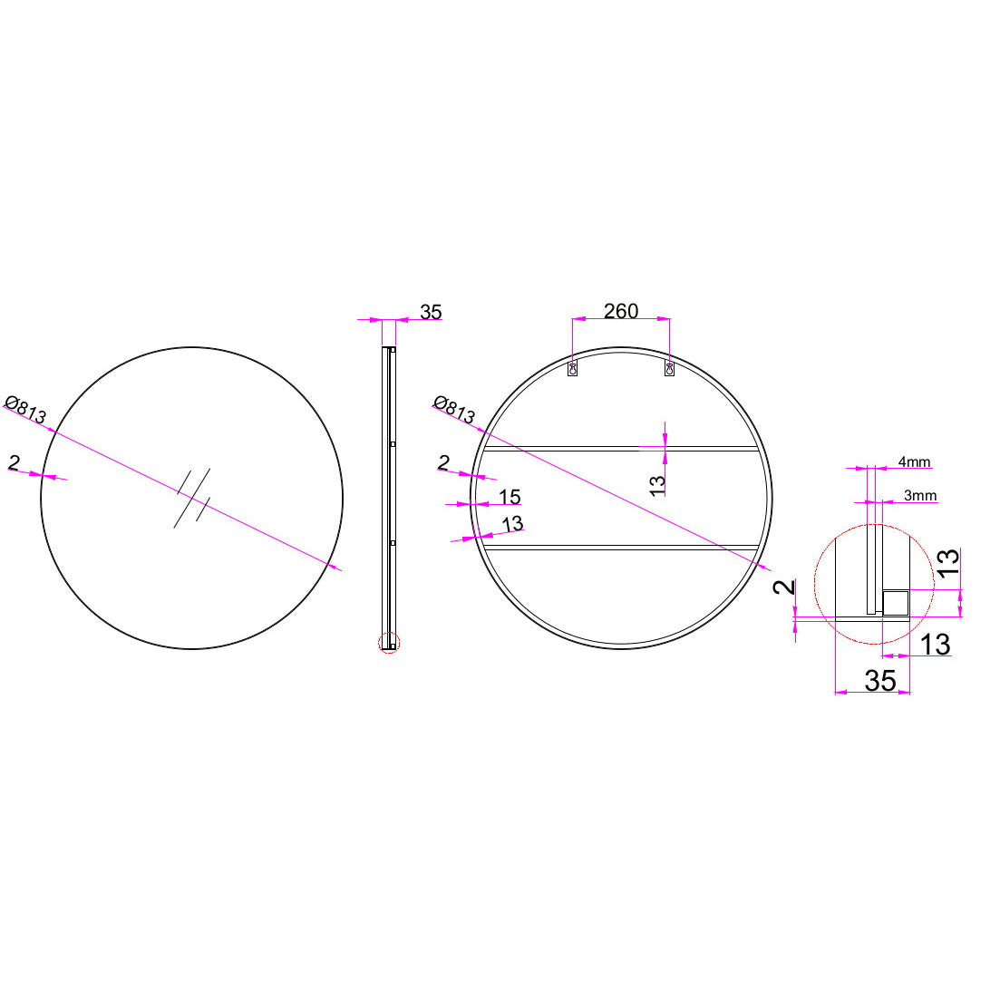 Round Metal Frame Mirror-4