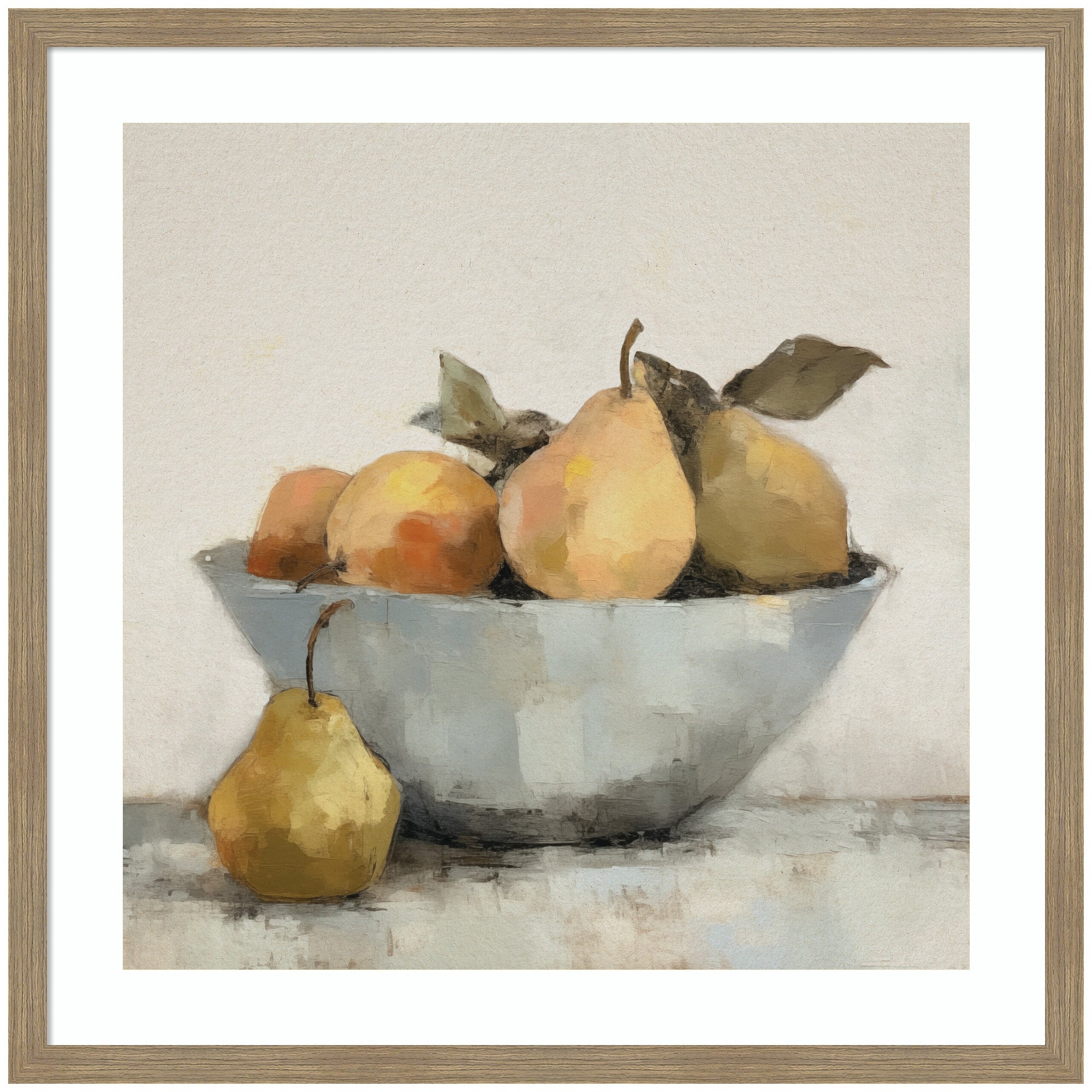 Framed Art Still Life Fruit In A Bowl Vintage Style by The Creative Bunch Studio