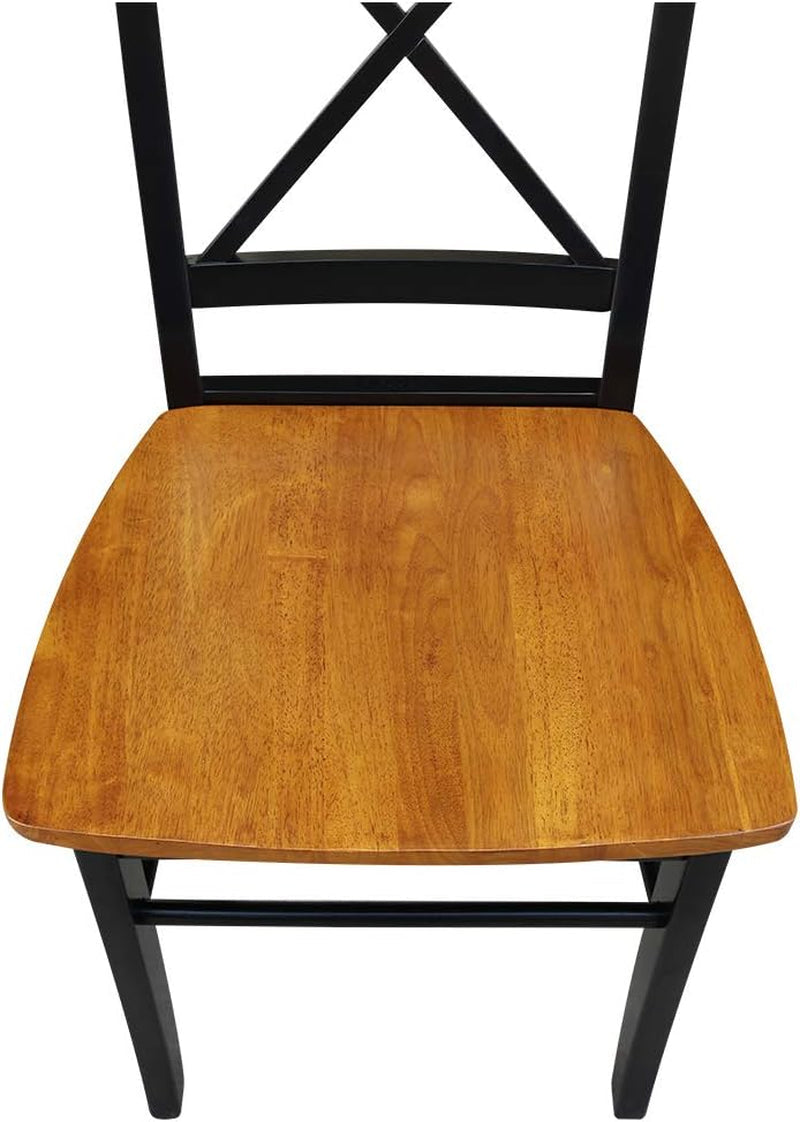 X Back Dining Chair Solid Wood Seat In Black Cherry