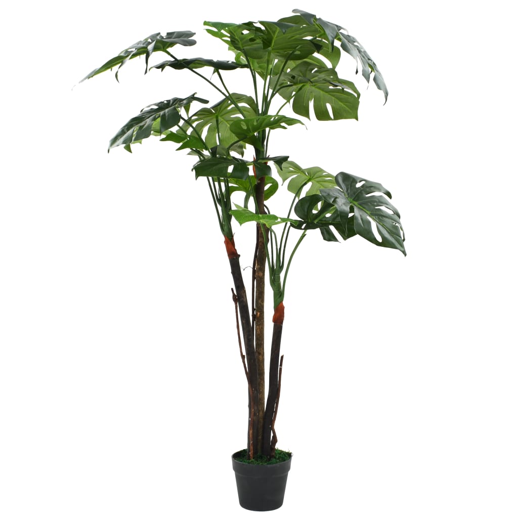 vidaXL Artificial Monstera Plant with Pot 17.7" Green-4