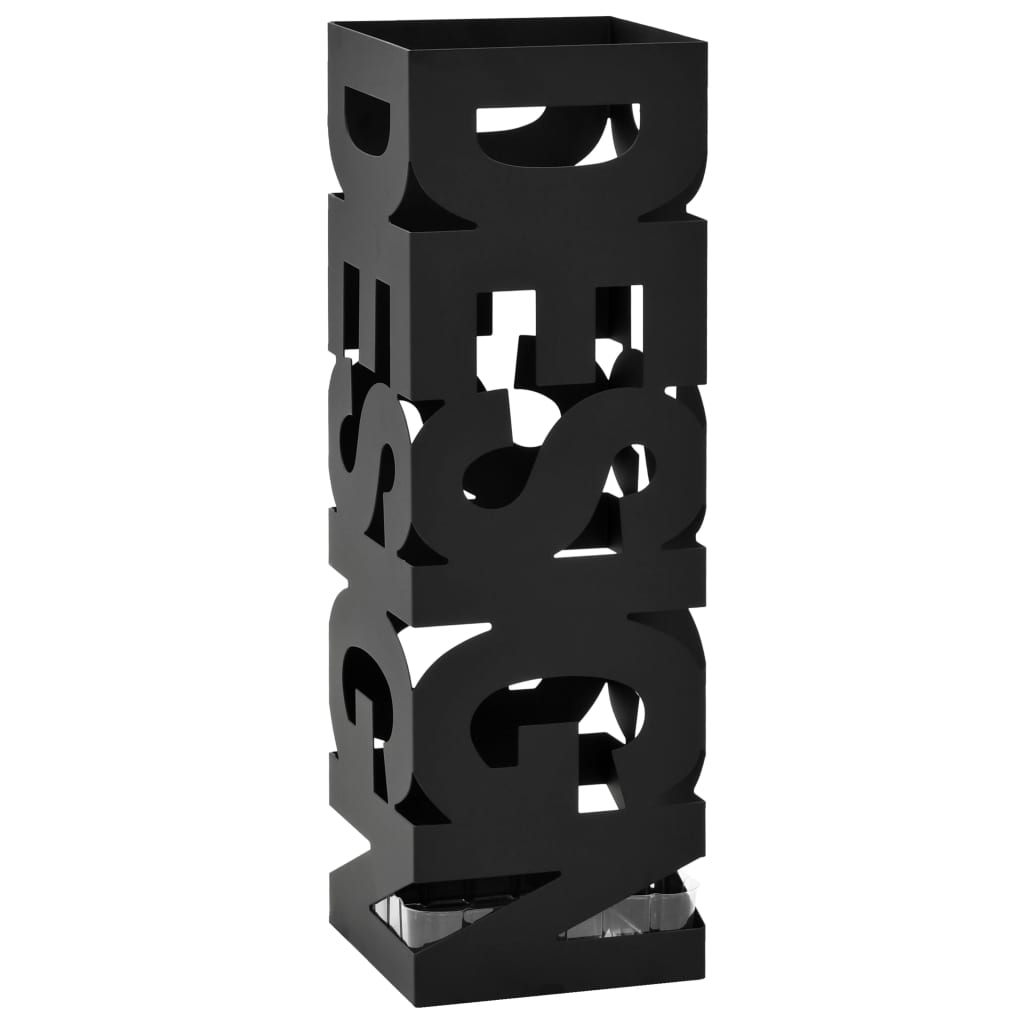 vidaXL Umbrella Stand Design Steel Black-0