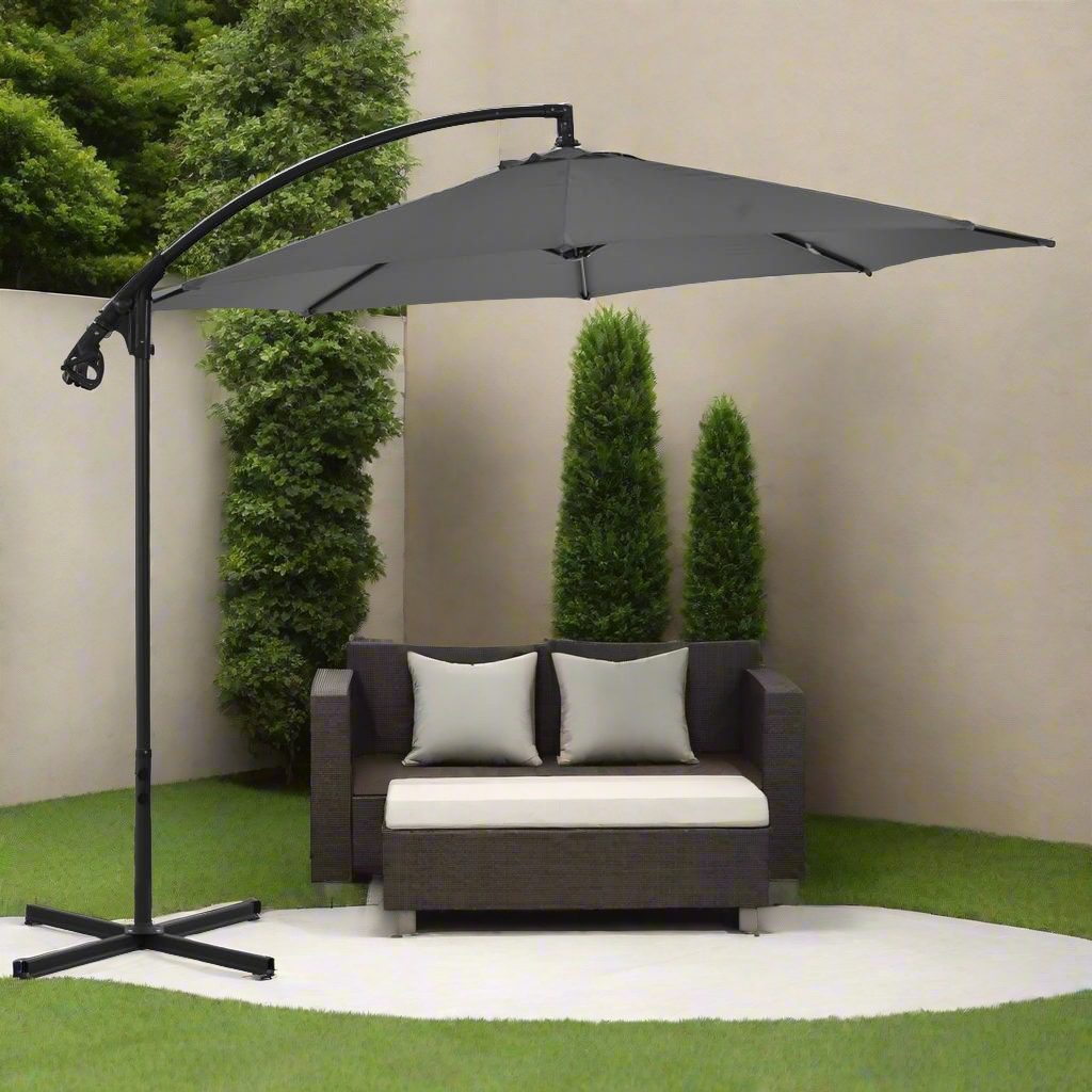 vidaXL Cantilever Umbrella Parasol Outdoor Umbrella Garden Sunshade Steel