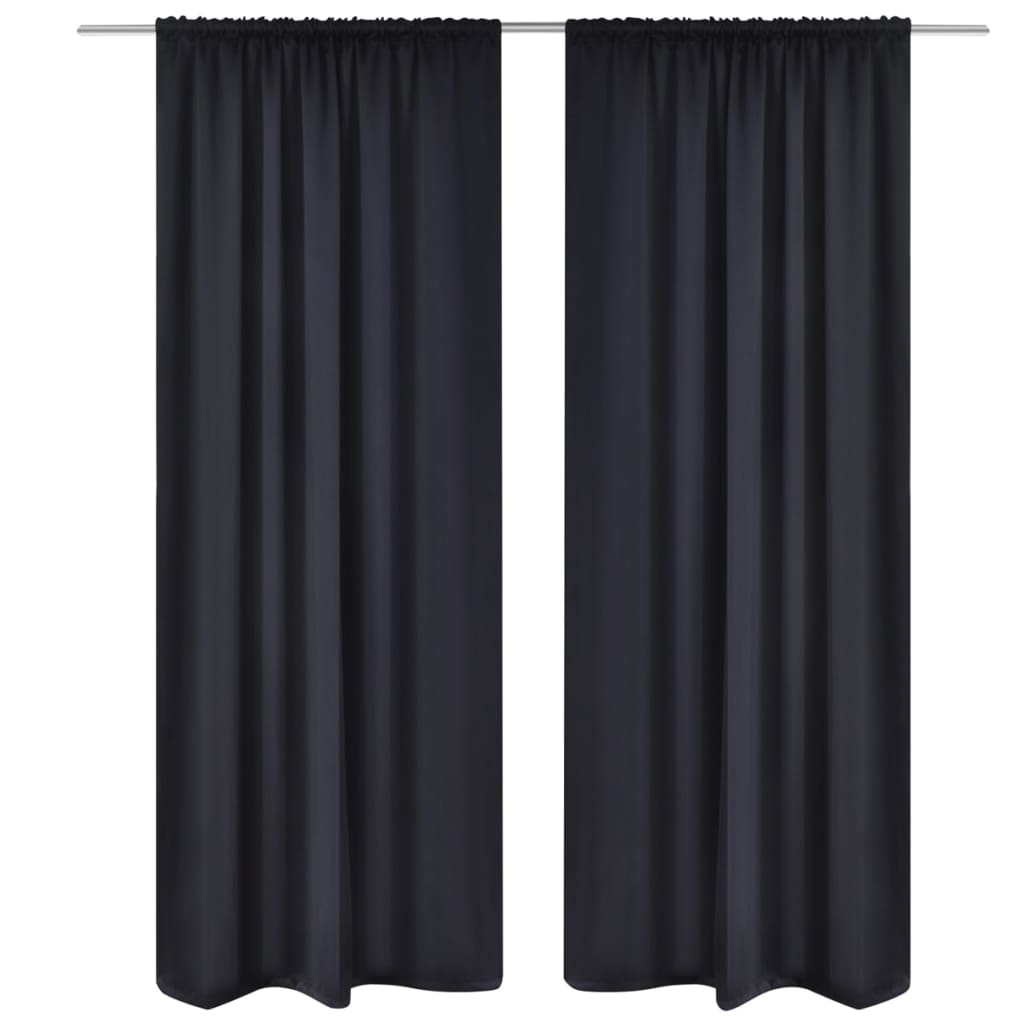 vidaXL Curtains 2 Pcs Slot-Headed Blackout Curtains for Bedroom Living Room-2