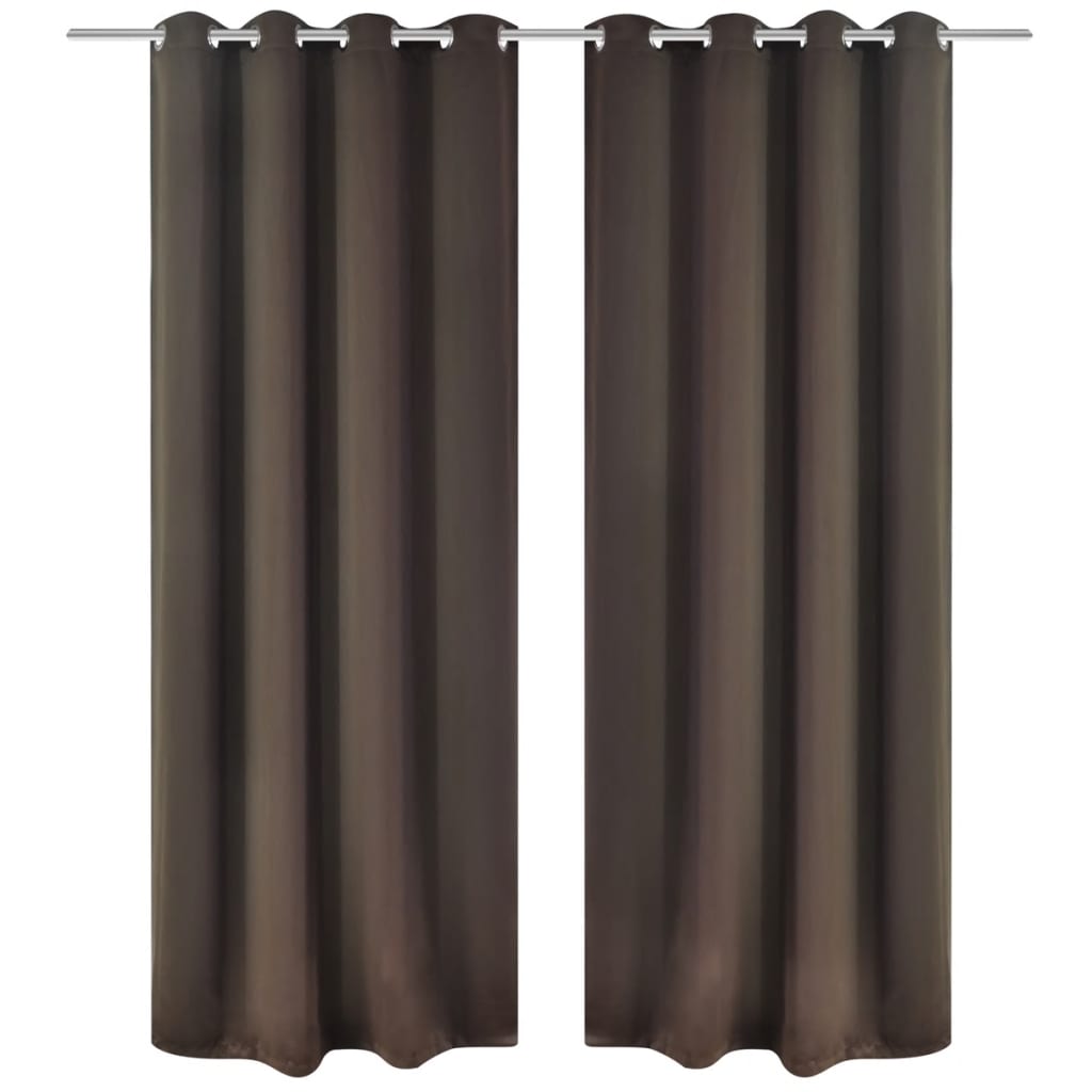 vidaXL Heavy Blackout Grommet Window Curtain Drape Micro Satin Multi Colors/Models-5