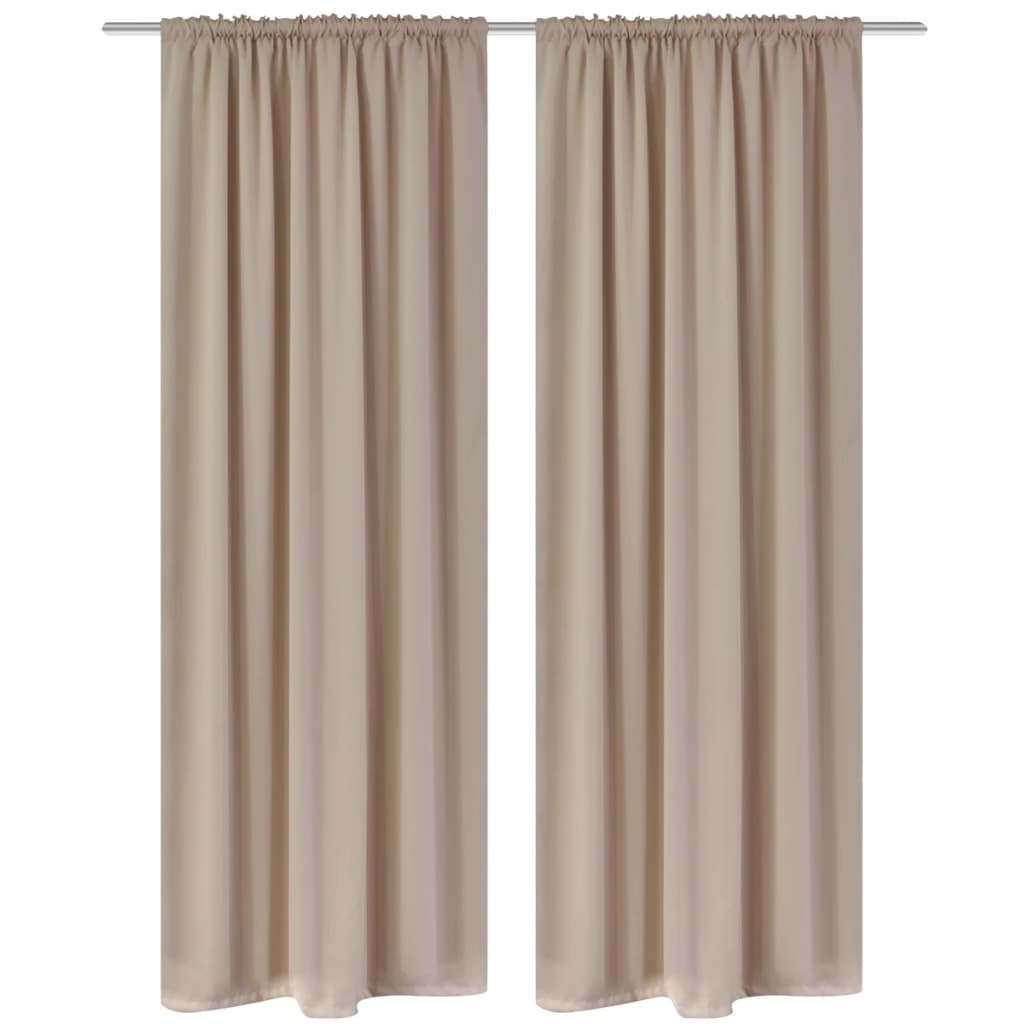 vidaXL Curtains 2 Pcs Slot-Headed Blackout Curtains for Bedroom Living Room-1