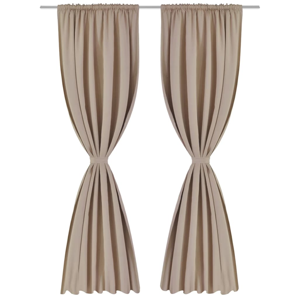 vidaXL Curtains 2 Pcs Slot-Headed Blackout Curtains for Bedroom Living Room-3