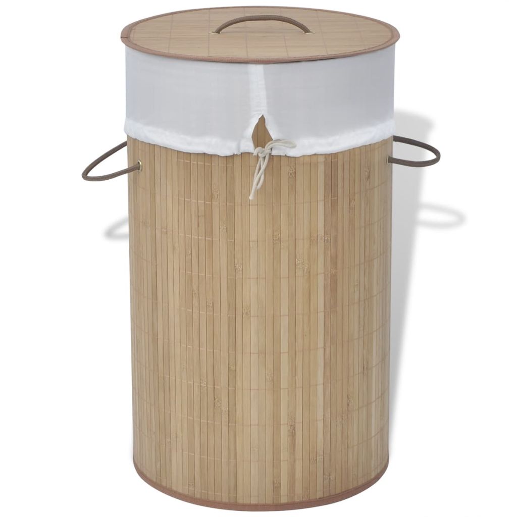 vidaXL Collapsible Laundry Basket Laundry Bin Dirty Clothes Hamper Bamboo-4