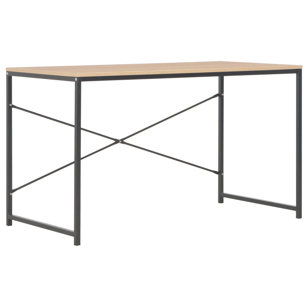 vidaXL Computer Desk Black and Oak 47.2"x23.6"x27.6"-1