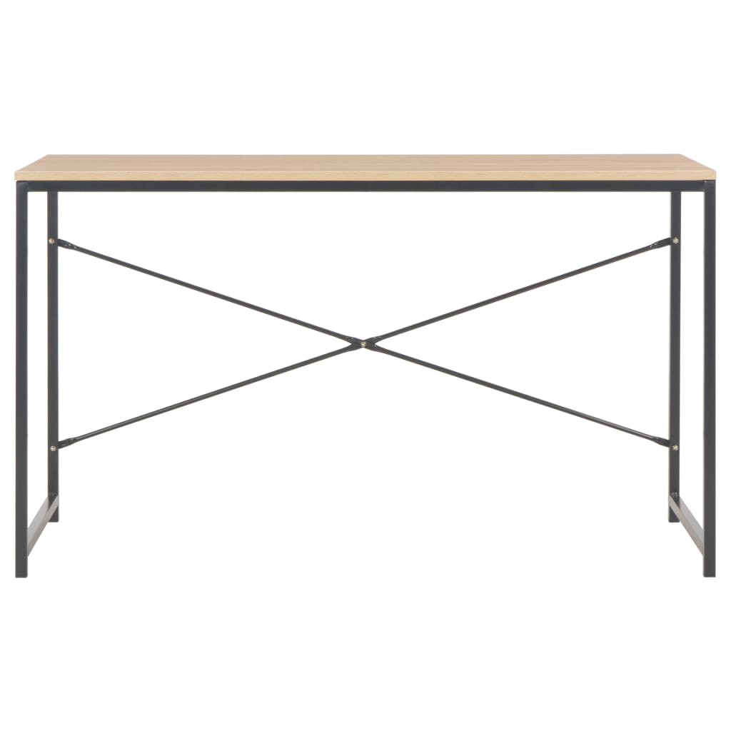 vidaXL Computer Desk Black and Oak 47.2"x23.6"x27.6"-2