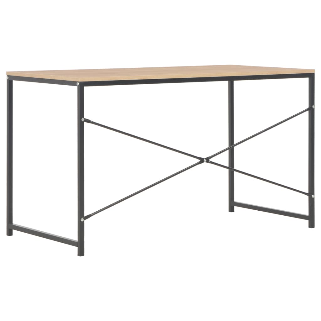 vidaXL Computer Desk Black and Oak 47.2"x23.6"x27.6"-3