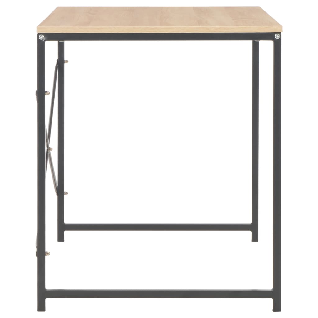 vidaXL Computer Desk Black and Oak 47.2"x23.6"x27.6"-4