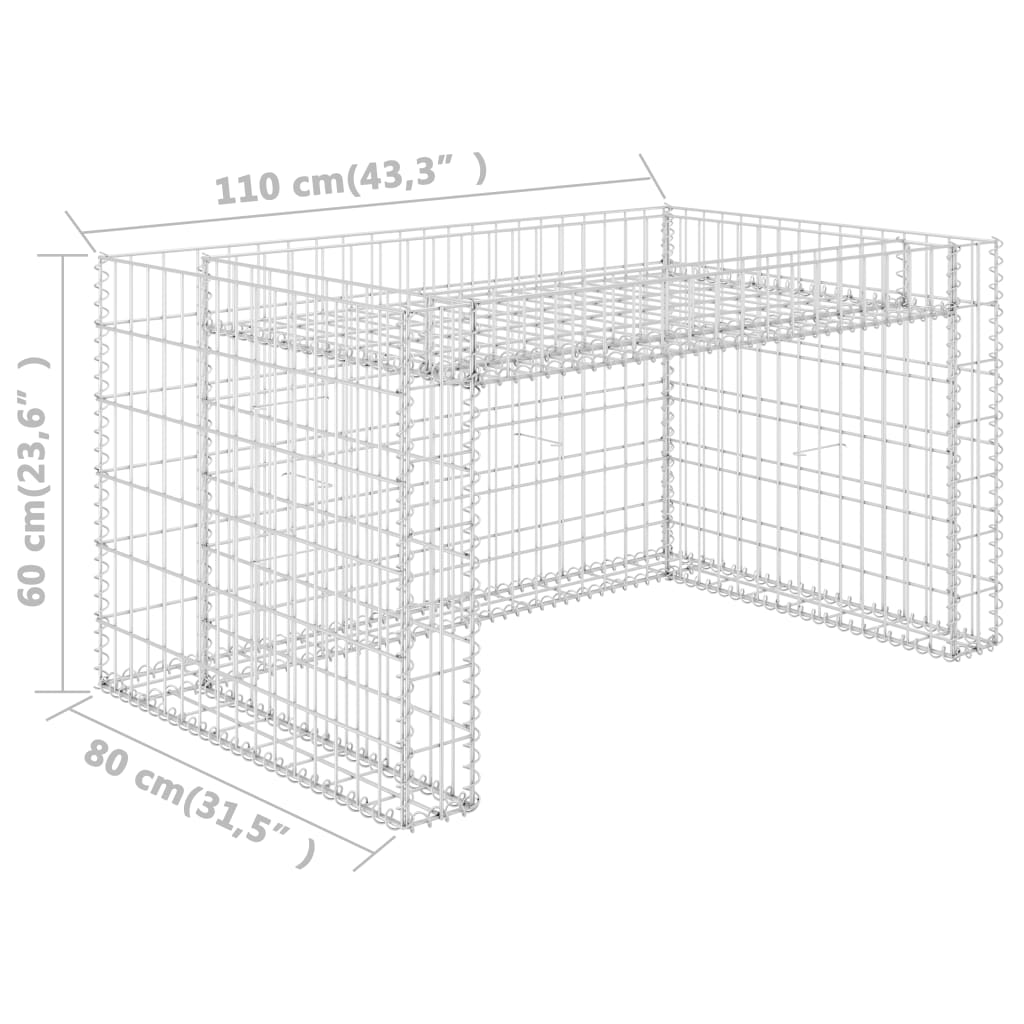 vidaXL Lawn Mower Garage with Raised Bed 43.3"x31.5"x23.6" Steel Wire-2