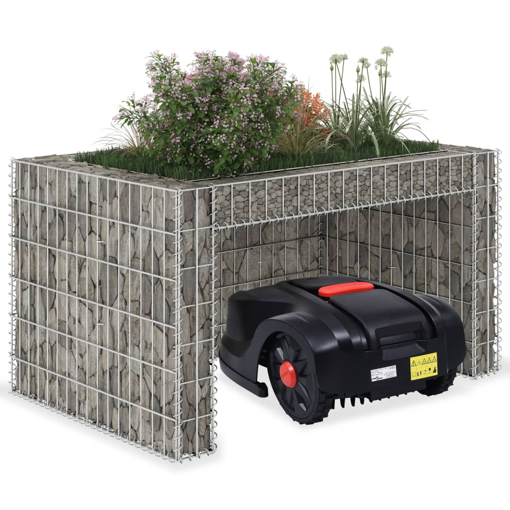 vidaXL Lawn Mower Garage with Raised Bed 43.3"x31.5"x23.6" Steel Wire-0