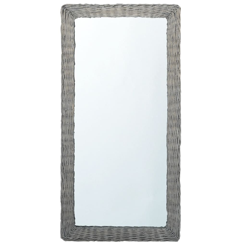 vidaXL Decorative Mirror Wall Mirror Bathroom Hallway Mirror Wicker Frame-2