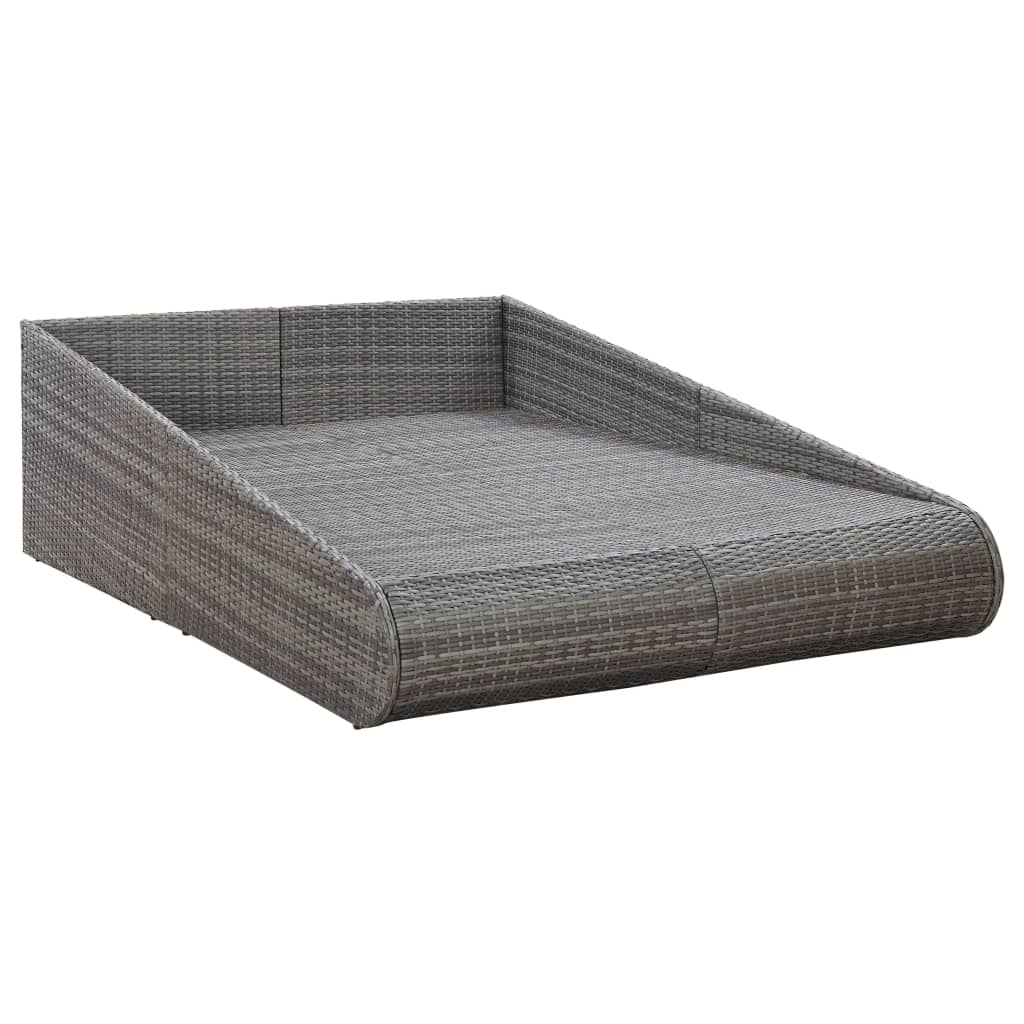 vidaXL Patio Bed Gray 43.3"x78.7" Poly Rattan-1