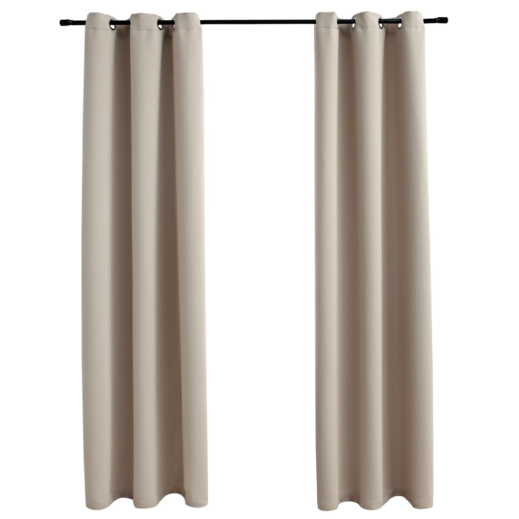 vidaXL Curtains 2 Pcs Roller Blackout Curtains Window Blinds with Rings Fabric-9