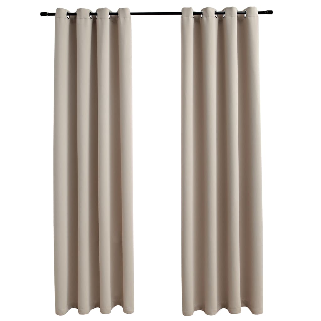 vidaXL Curtains 2 Pcs Roller Blackout Curtains Window Blinds with Rings Fabric-10