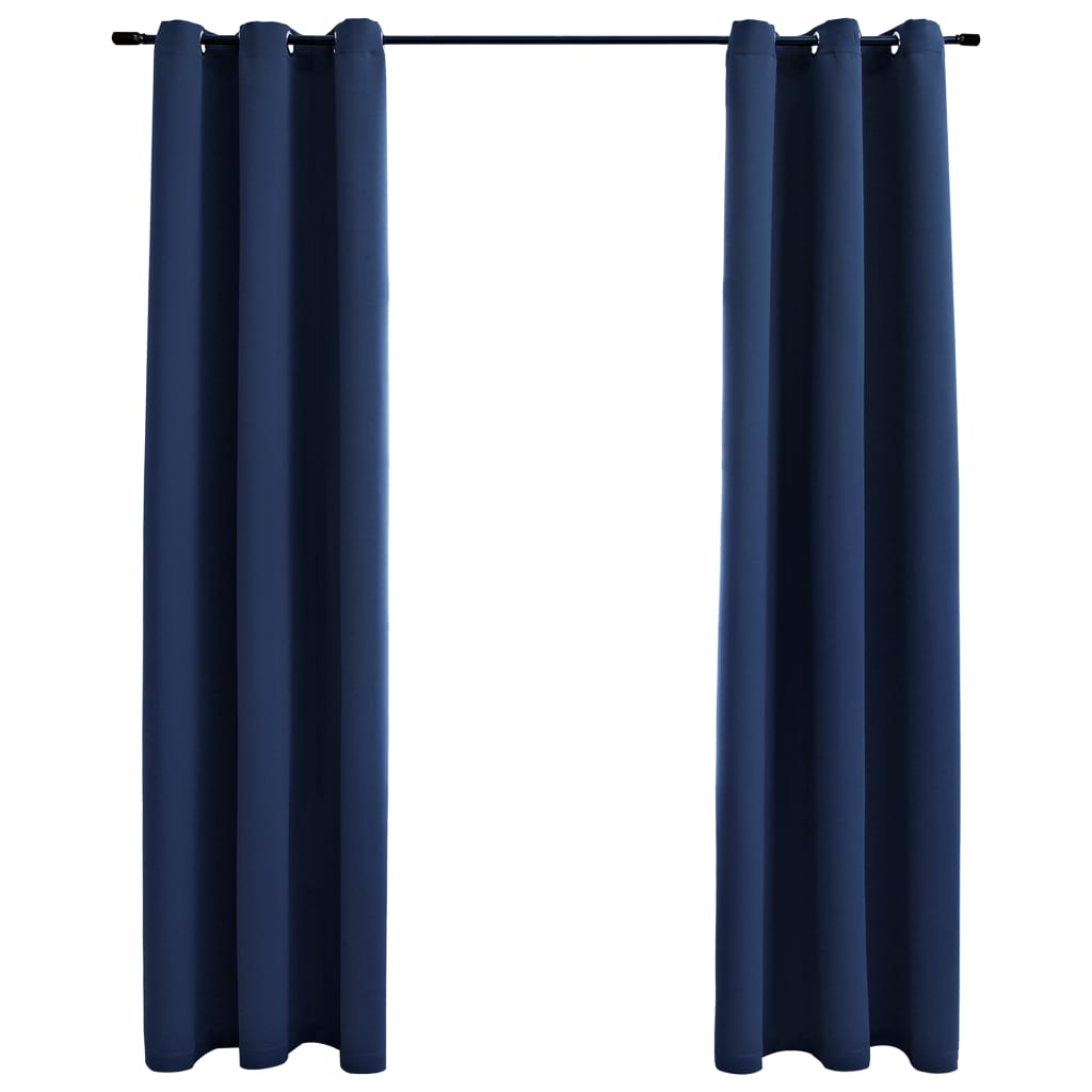 vidaXL Curtains 2 Pcs Roller Blackout Curtains Window Blinds with Rings Fabric-23