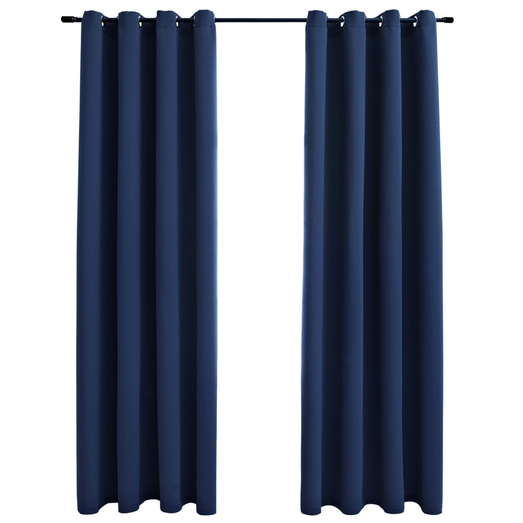 vidaXL Curtains 2 Pcs Roller Blackout Curtains Window Blinds with Rings Fabric-22