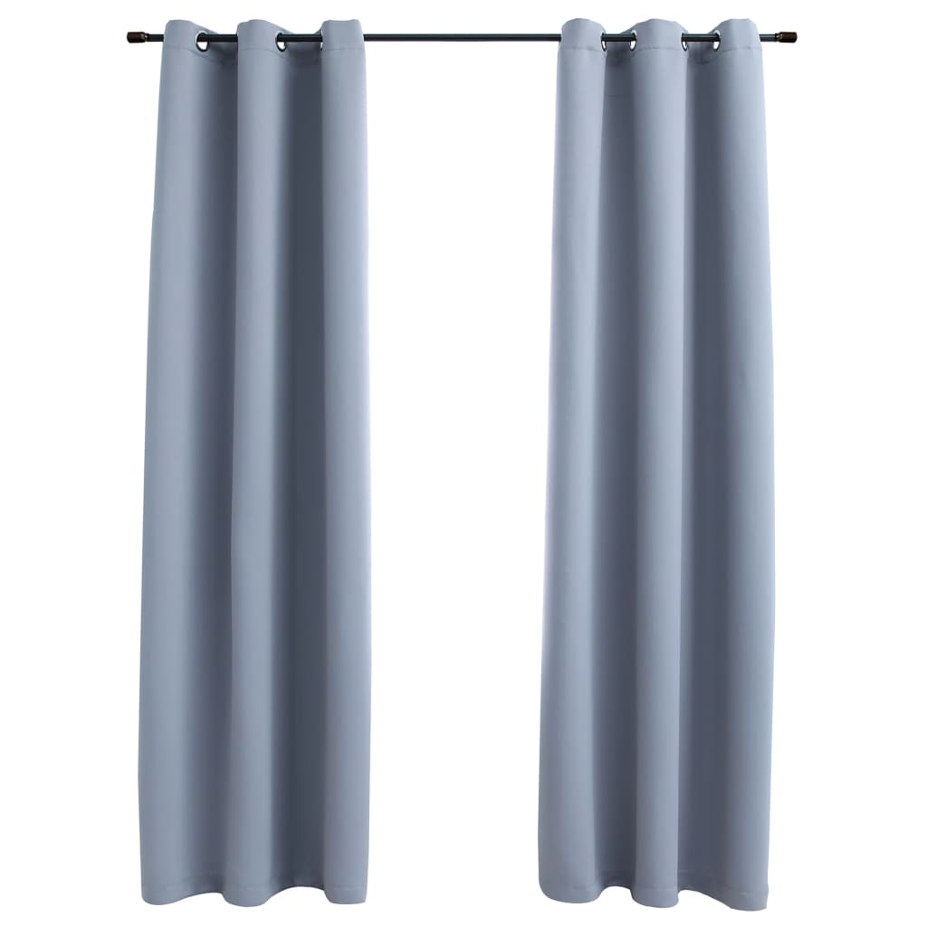 vidaXL Curtains 2 Pcs Roller Blackout Curtains Window Blinds with Rings Fabric-26