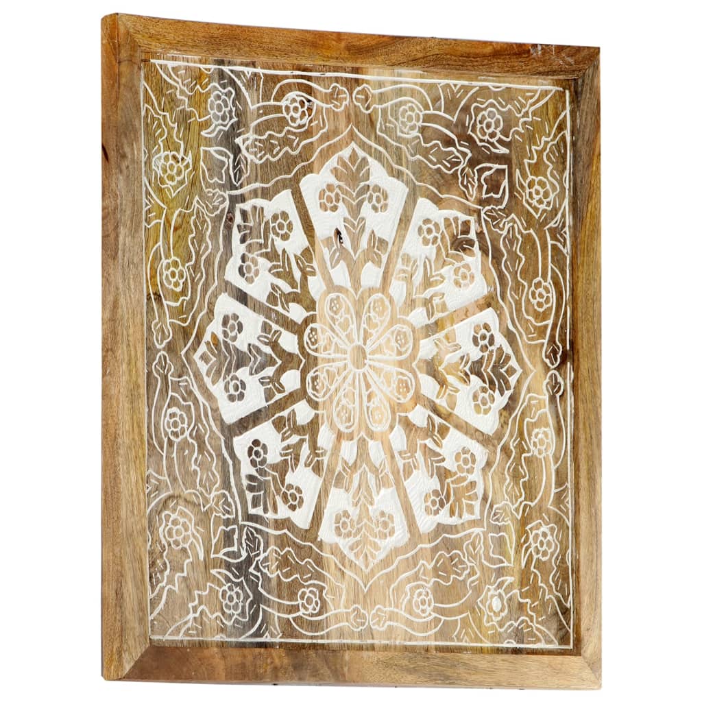 vidaXL Wood Wall Panel Hand-Carved Decoration Wall Panels Solid Mango Wood-3