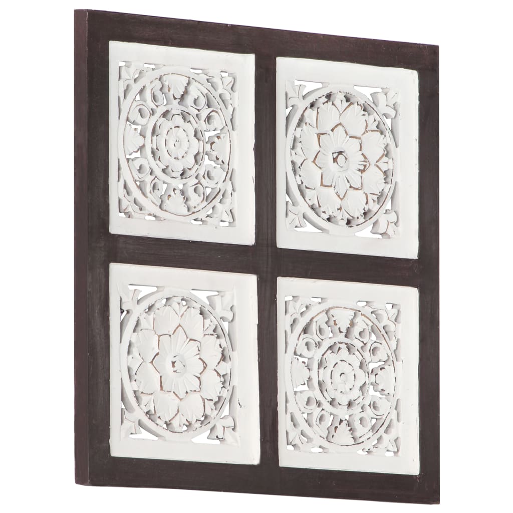 vidaXL Wall Panel Decorative Panel with Hand-Carved Design Framed Wall Art-2