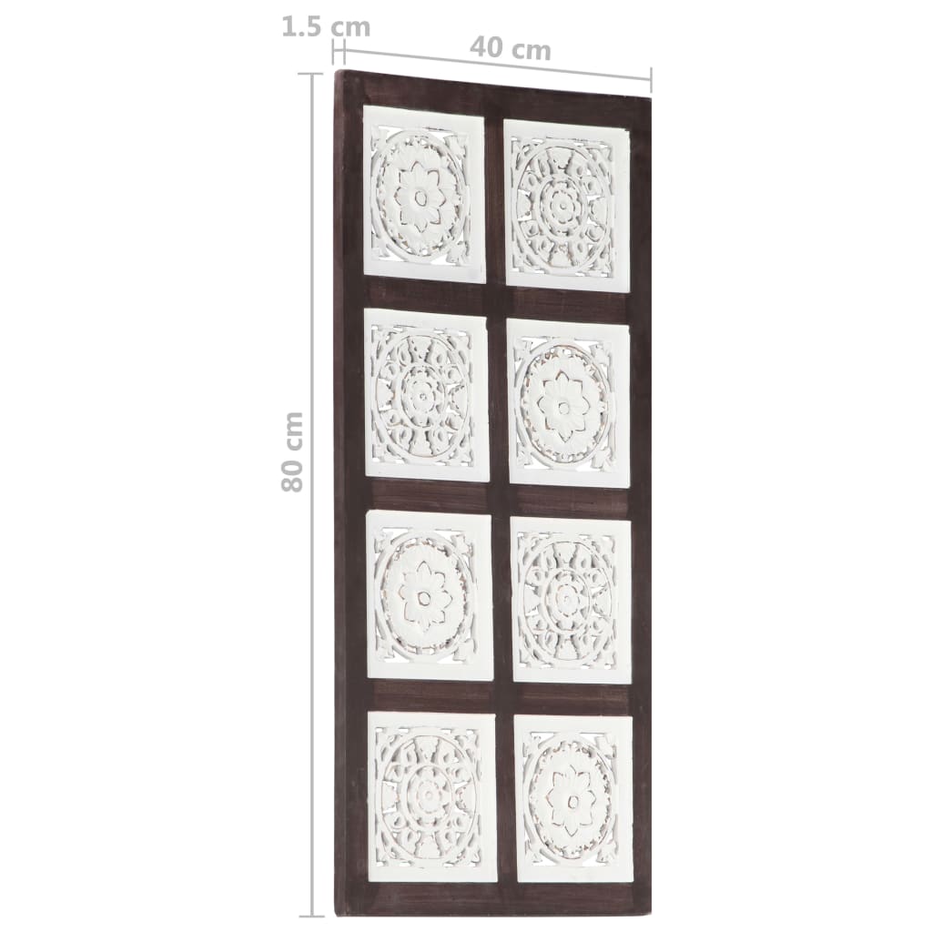 vidaXL Wall Panel Decorative Panel with Hand-Carved Design Framed Wall Art-3