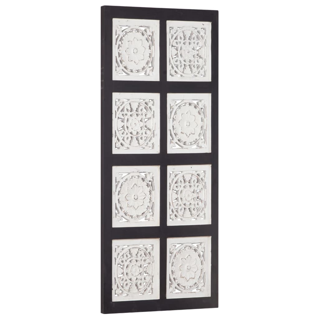 vidaXL Wall Panel Decorative Panel with Hand-Carved Design Framed Wall Art-6