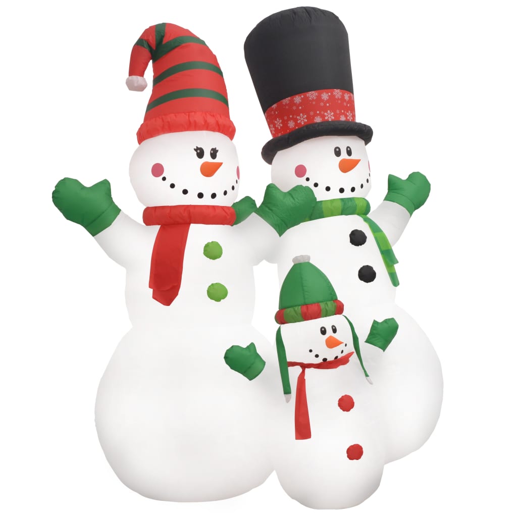 vidaXL Christmas Inflatable Snowmen Family LED IP44 8 ft-1