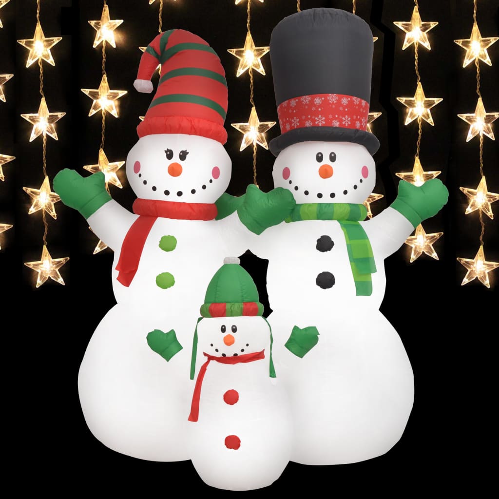 vidaXL Christmas Inflatable Snowmen Family LED IP44 8 ft-0