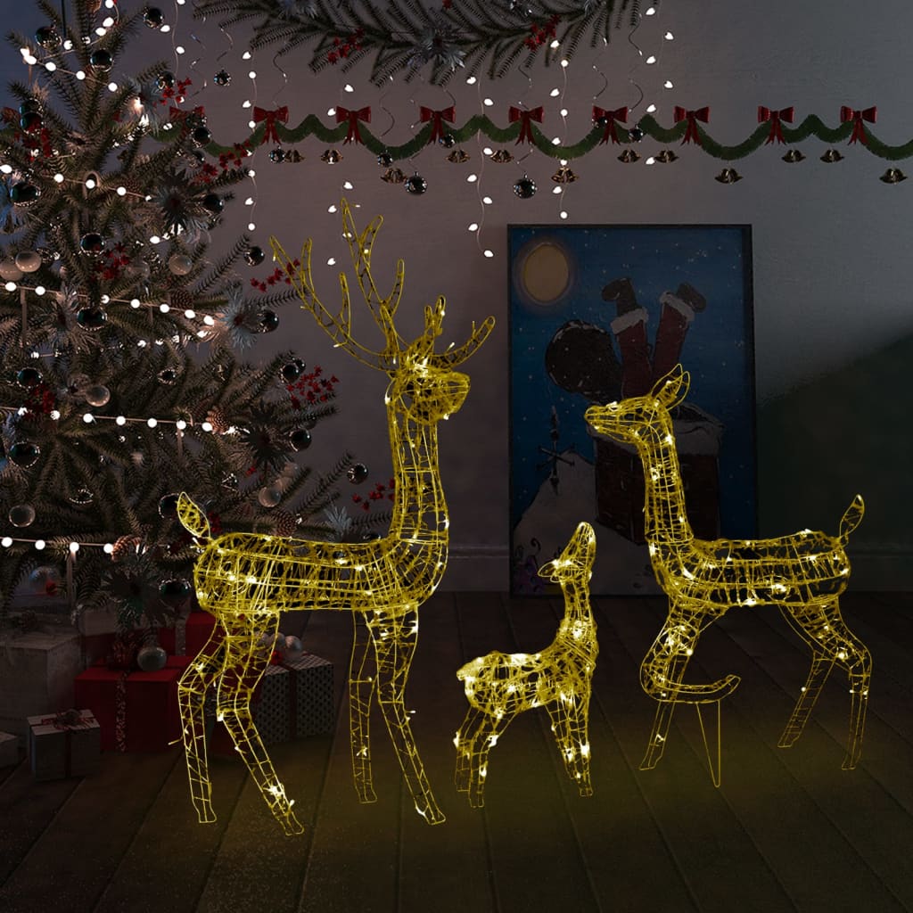 vidaXL Christmas Decoration Reindeer Family Acrylic Lighting with 300 LEDs-5