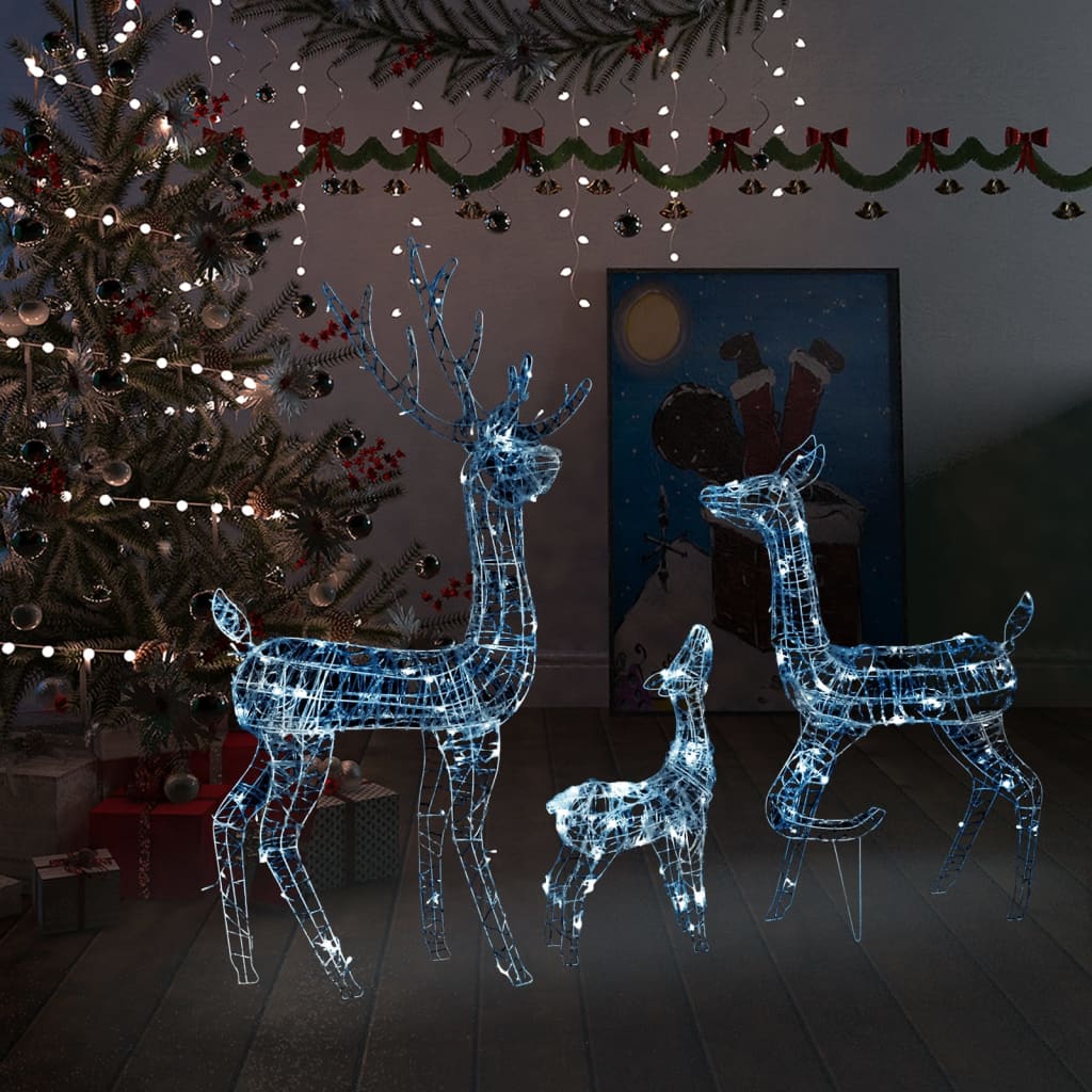 vidaXL Christmas Decoration Reindeer Family Acrylic Lighting with 300 LEDs-6